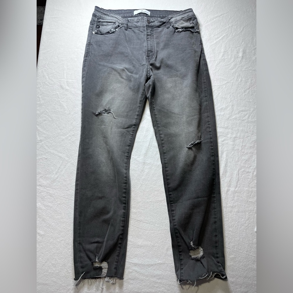 KanCan Charcoal Frayed Hem‎ Jeans Size 13